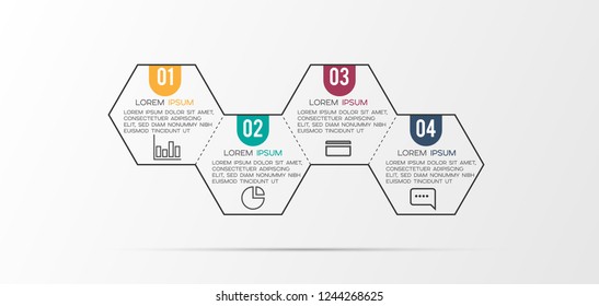 vector illustration Infographic design template with icons and 4 options or steps. Can be used for process, presentations, layout, banner,info graph.