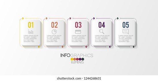 vector illustration Infographic design template with icons and 5 options or steps. Can be used for process, presentations, layout, banner,info graph.