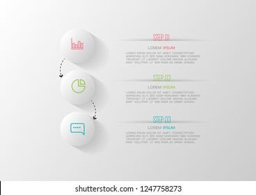 vector illustration Infographic design template with icons and 3 options or steps. Can be used for process, presentations, layout, banner,info graph.