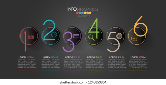 vector illustration Infographic design template with icons and 6 options or steps. Can be used for process, presentations, layout, banner,info graph.