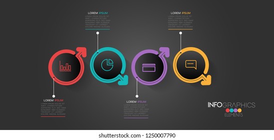 vector illustration Infographic design template with icons and 4 options or steps. Can be used for process, presentations, layout, banner,info graph.
