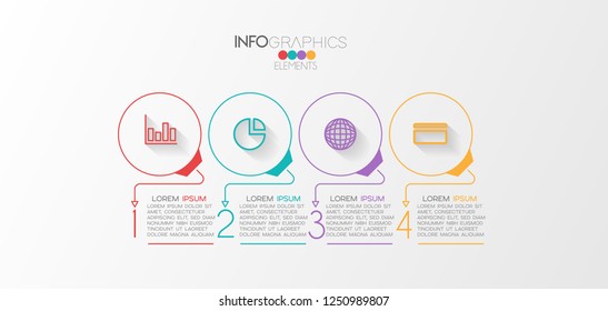 vector illustration Infographic design template with icons and 4 options or steps. Can be used for process, presentations, layout, banner,info graph.