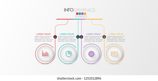 vector illustration Infographic design template with icons and 4 options or steps. Can be used for process, presentations, layout, banner,info graph.