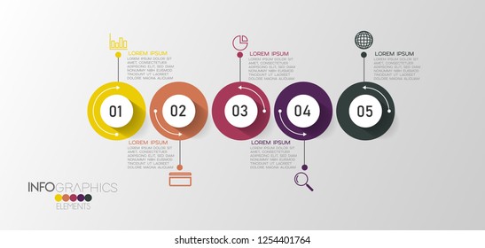 vector illustration Infographic design template with icons and 5 options or steps. Can be used for process, presentations, layout, banner,info graph.