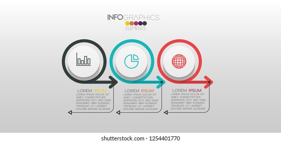 vector illustration Infographic design template with icons and 3 options or steps. Can be used for process, presentations, layout, banner,info graph.