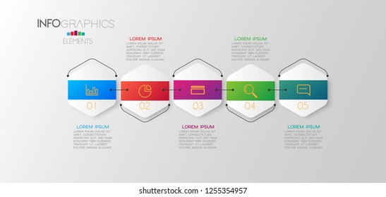 vector illustration Infographic design template with icons and 5 options or steps. Can be used for process, presentations, layout, banner,info graph.