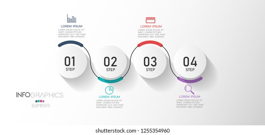 vector illustration Infographic design template with icons and 4 options or steps. Can be used for process, presentations, layout, banner,info graph.