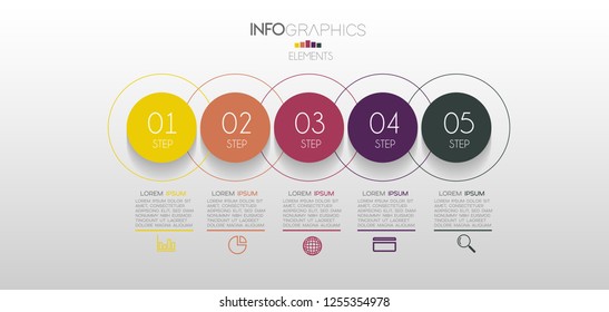 vector illustration Infographic design template with icons and 5 options or steps. Can be used for process, presentations, layout, banner,info graph.