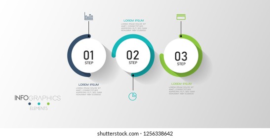 vector illustration Infographic design template with icons and 3 options or steps. Can be used for process, presentations, layout, banner,info graph.