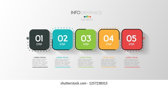 vector illustration Infographic design template with icons and 5 options or steps. Can be used for process, presentations, layout, banner,info graph. 