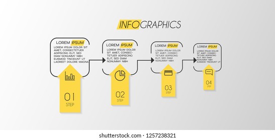 vector illustration Infographic design template with icons and 4 options or steps. Can be used for process, presentations, layout, banner,info graph. 