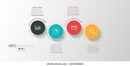 vector illustration Infographic design template with icons and 4 options or steps. Can be used for process, presentations, layout, banner,info graph. 