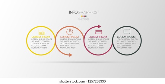 vector illustration Infographic design template with icons and 4 options or steps. Can be used for process, presentations, layout, banner,info graph. 