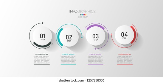 vector illustration Infographic design template with icons and 4 options or steps. Can be used for process, presentations, layout, banner,info graph. 