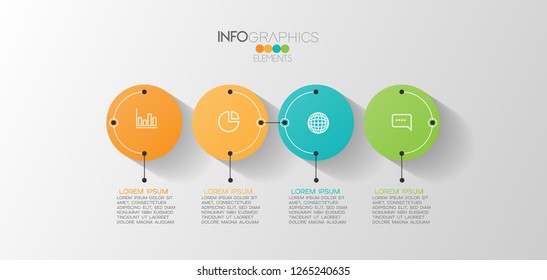 vector illustration Infographic design template with icons and 4 options or steps. Can be used for process, presentations, layout, banner,info graph. 