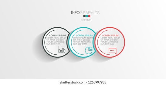 vector illustration Infographic design template with icons and 3 options or steps. Can be used for process, presentations, layout, banner,info graph. 
