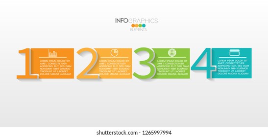 vector illustration Infographic design template with icons and 4 options or steps. Can be used for process, presentations, layout, banner,info graph. 