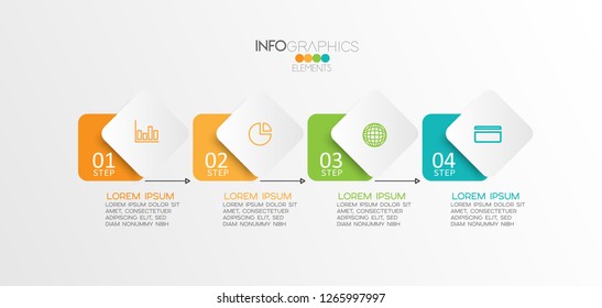 vector illustration Infographic design template with icons and 4 options or steps. Can be used for process, presentations, layout, banner,info graph. 