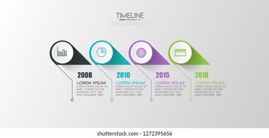 vector illustration Infographic design template with icons and 4 options or steps. Can be used for process, presentations, layout, banner,info graph. 