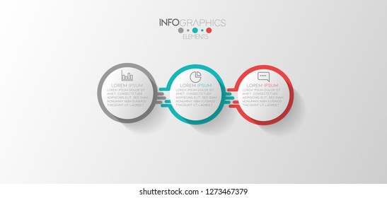 vector illustration Infographic design template with icons and 3 options or steps. Can be used for process, presentations, layout, banner,info graph. 