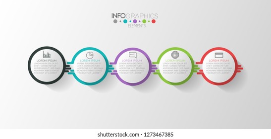 vector illustration Infographic design template with icons and 5 options or steps. Can be used for process, presentations, layout, banner,info graph. 