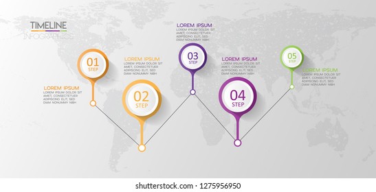 vector illustration Infographic design template with icons and 5 options or steps. Can be used for process, presentations, layout, banner,info graph. 