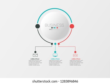 vector illustration Infographic design template with icons and 3 options or steps. Can be used for process, presentations, layout, banner,info graph. 