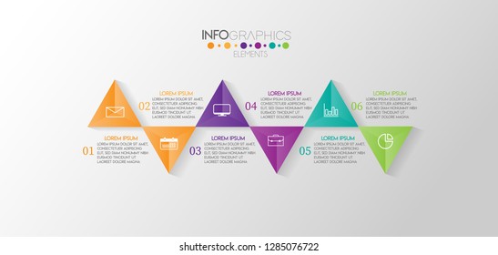 vector illustration Infographic design template with icons and 6 options or steps. Can be used for process, presentations, layout, banner,info graph. 