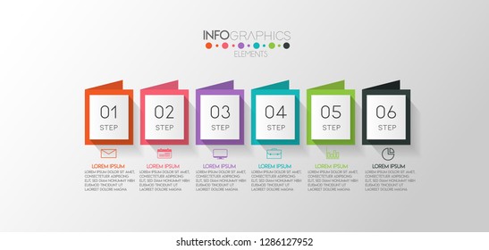 vector illustration Infographic design template with icons and 6 options or steps. Can be used for process, presentations, layout, banner,info graph. 