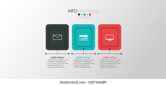 vector illustration Infographic design template with icons and 3 options or steps. Can be used for process, presentations, layout, banner,info graph. 