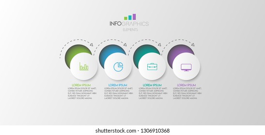 vector illustration Infographic design template with icons and 4 options or steps. Can be used for process, presentations, layout, banner,info graph. 