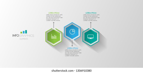 vector illustration Infographic design template with icons and 3 options or steps. Can be used for process, presentations, layout, banner,info graph. 