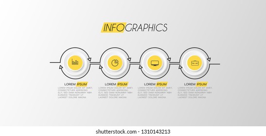vector illustration Infographic design template with icons and 4 options or steps. Can be used for process, presentations, layout, banner,info graph. 
