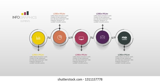 vector illustration Infographic design template with icons and 5 options or steps. Can be used for process, presentations, layout, banner,info graph. 