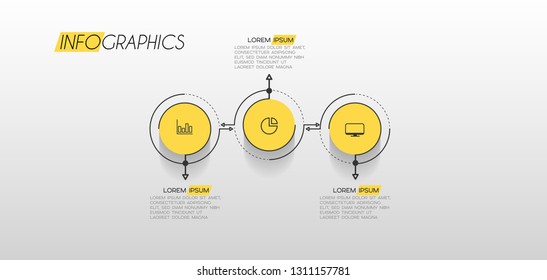 vector illustration Infographic design template with icons and 3 options or steps. Can be used for process, presentations, layout, banner,info graph. 