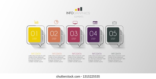 vector illustration Infographic design template with icons and 5 options or steps. Can be used for process, presentations, layout, banner,info graph. 