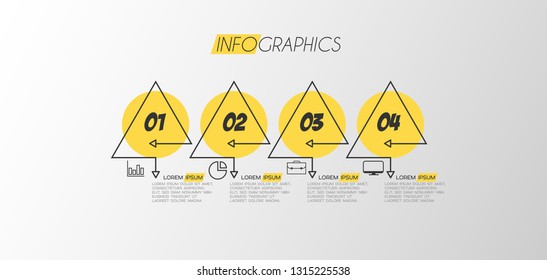 vector illustration Infographic design template with icons and 4 options or steps. Can be used for process, presentations, layout, banner,info graph. 