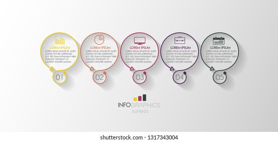vector illustration Infographic design template with icons and 5 options or steps. Can be used for process, presentations, layout, banner,info graph. 