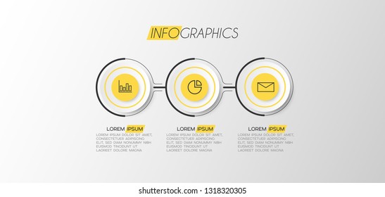 vector illustration Infographic design template with icons and 3 options or steps. Can be used for process, presentations, layout, banner,info graph. 