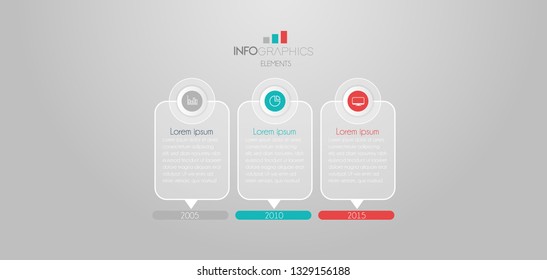 Vector illustration infographic design template with icons and 3 options or steps. business concept. Can be used for process, presentations, diagram, workflow layout, info graph.