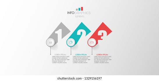Vector illustration infographic design template with icons and 3 options or steps. business concept. Can be used for process, presentations, diagram, workflow layout, info graph.
