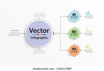Vector illustration Infographic design template with icons and 3 options or steps. Can be used for process, presentations, layout, banner, info graph. Eps 10