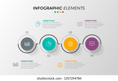 vector illustration Infographic design template with icons and 4 options or steps. Can be used for process, presentations, layout, banner,info graph. - Vector