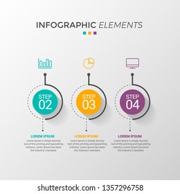 vector illustration Infographic design template with icons and 3 options or steps. Can be used for process, presentations, layout, banner,info graph. - Vector