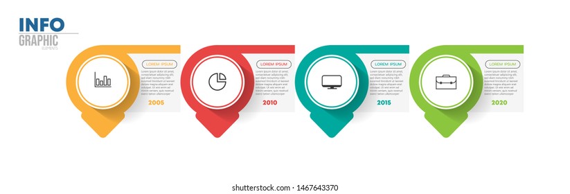 vector illustration infographic design template with icons and 4 options or steps. Can be used for process, presentations, layout, banner,info graph.