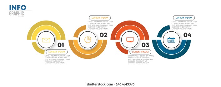 vector illustration Infographic design template with icons and 4 options or steps. Can be used for process, presentations, layout, banner,info graph.