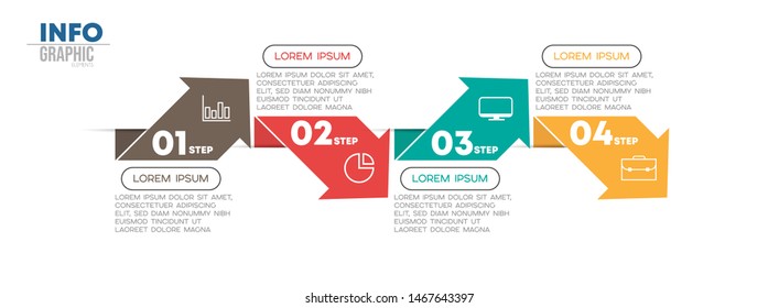 vector illustration Infographic design template with icons and 4 options or steps. Can be used for process, presentations, layout, banner,info graph.