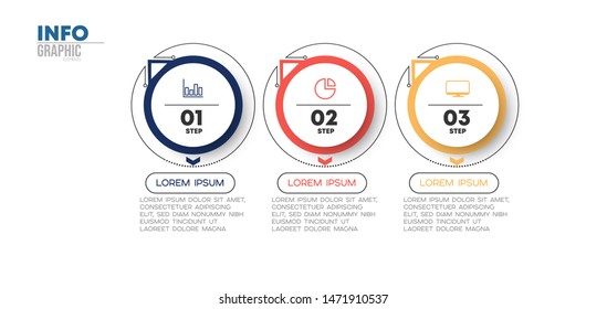 vector illustration Infographic design template with icons and 3 options or steps. Can be used for process, presentations, layout, banner,info graph.