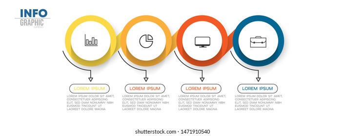vector illustration Infographic design template with icons and 4 options or steps. Can be used for process, presentations, layout, banner,info graph.