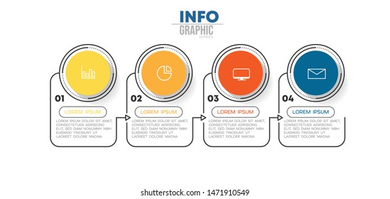 vector illustration Infographic design template with icons and 4 options or steps. Can be used for process, presentations, layout, banner,info graph.